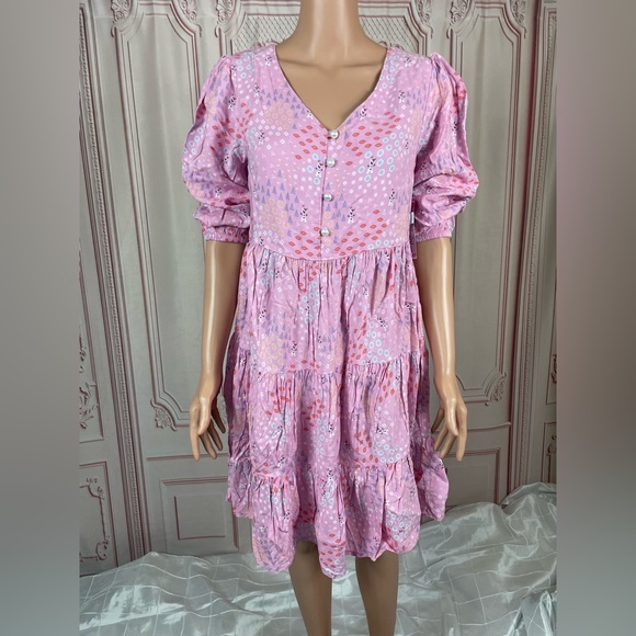 Disney Park Frozen Pink Dress For Adult Olaf Figured Size Small WDW NEW Ana Elsa - Picture 12 of 16